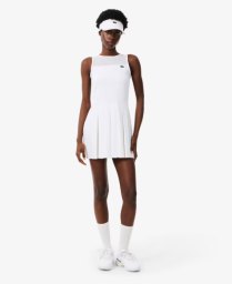 Платье женское LACOSTE DUALl FABRIC PLEATED STRETCH white 