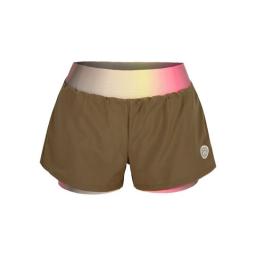Шорты женские BIDI BADU SPECTRUM 2in1 light brown,coral,yellow
